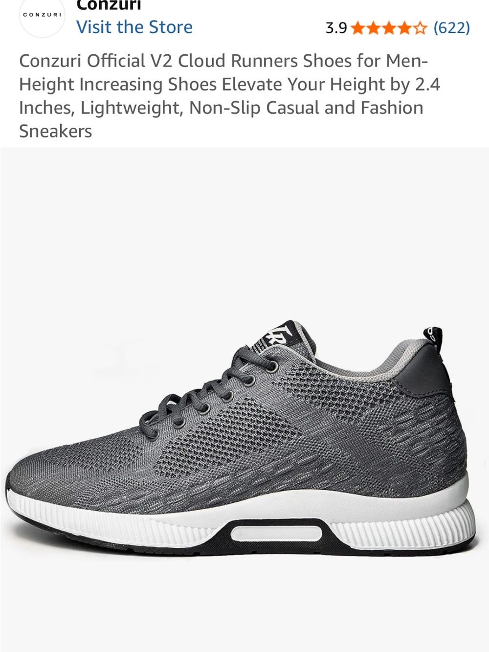 Conzuri Gray Knit Athletic Sneakers